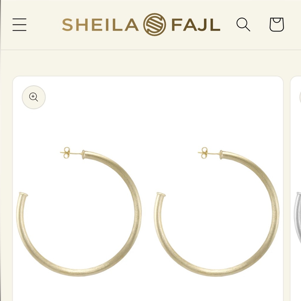 Sheila Fajl Favorite Hoops 2.5” Waterproof Gold Earrings Designer Like New